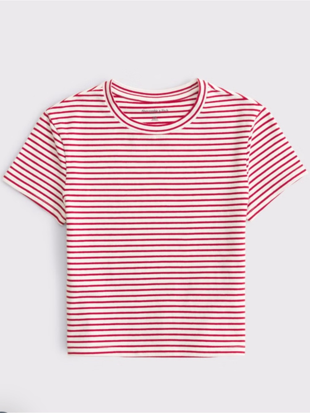 ABERCROMBIE Essential Baby Tee Red Stripe Stretchy Size XL